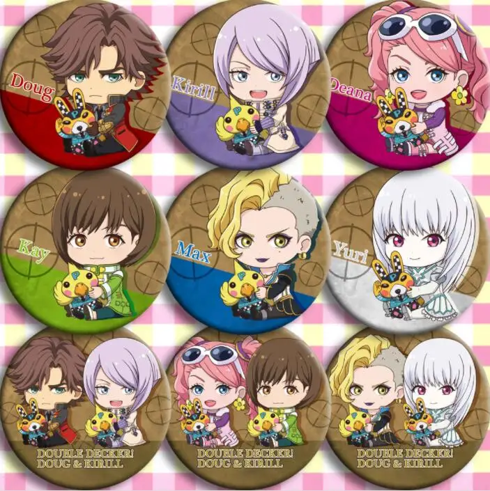 9 шт./1 лот аниме двухслойная Дуг Юри Макс деана Кирилл фигурка 4872 значки круглая