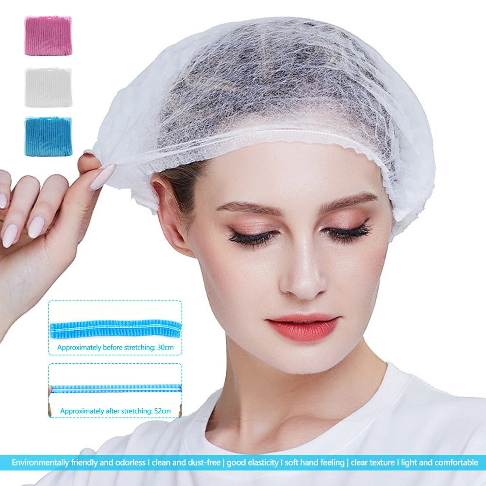 100 шт. нетканые прозрачные шапочки для душа спа-салона | Красота и здоровье