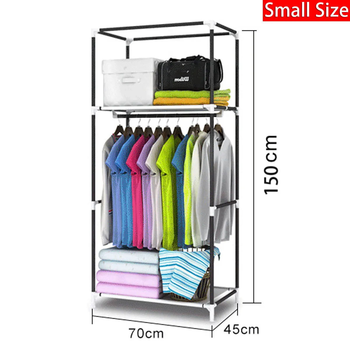

Modern Minimalist Style Portable Closet Wardrobe Clothes Rack Dustproof Cover Bedroom Storage Organizer Holder Closet Furniture