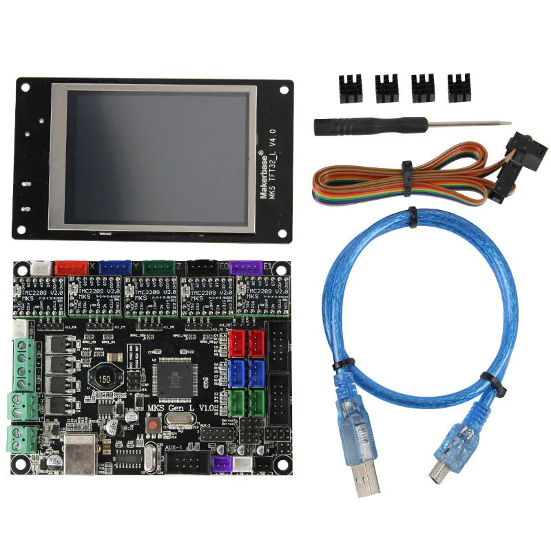 Makerbase 3D принтер аксессуары MKS GEN L + TMC2209 x 5 TFT32 цветной пресс-экран драйвер