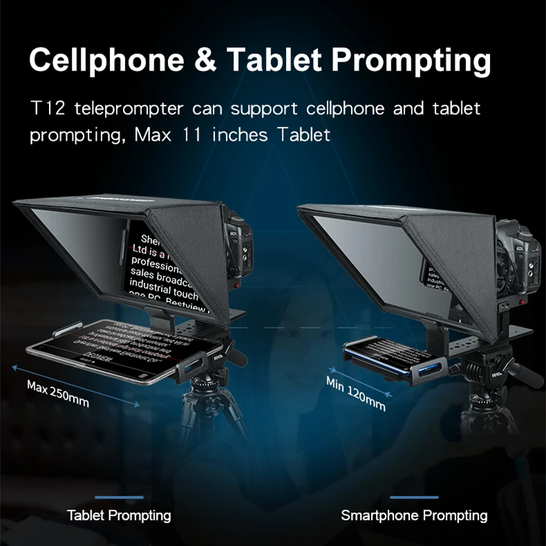 Bestview T12 телесуфлер быстро складывающийся HD дисплей документ для iPad смартфона