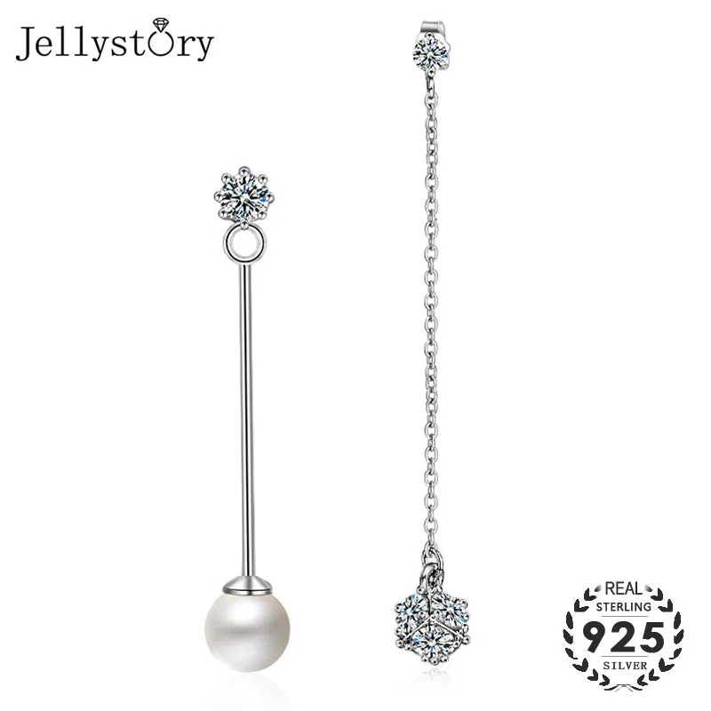 Модные женские серьги Jellystory с искусственным жемчугом и цирконом свадебные