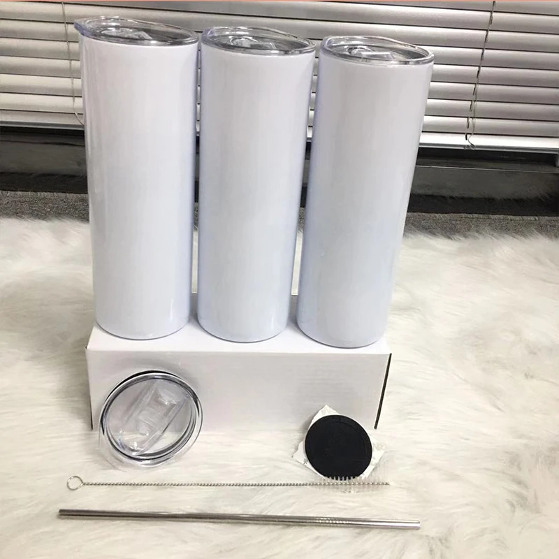 

20oz сублимированная прямые бокал без ножки с печатным ярлыком металлическая соломинка резиновая подставка и соломенная щетка для бутылки с водой работающий от стена термос чашка для подарка