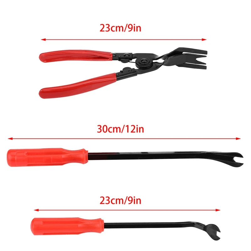 

3Pcs Car Door Trim Clip Buckle Removal Plier Removal Carbon Steel Pliers Tool Car Lining Board Buckle Screwdriver