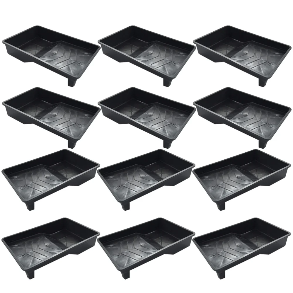 

4Pcs 7Inches Prrofessional Universal Paint Tool Brush Tray Thickened Black Tray (Black)