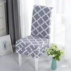 Чехол на стул с принтом и юбкой, эластичный чехол из спандекса в простом стиле для стула, столовой, кухни, банкета, свадьбы, домашнего декора