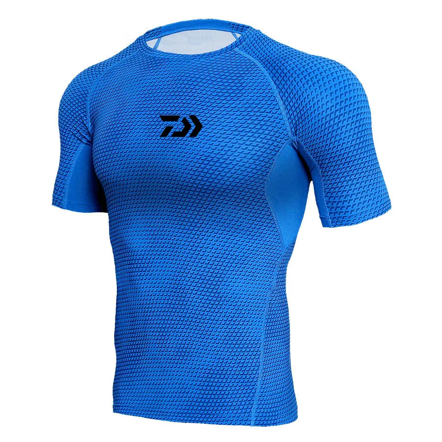 DAIWA Fishing Jerseys Sport Shirts Base Layer Thermal Shirt Rashgarda Short Sleeves Quick Drying Training Top Clothes | Спорт и