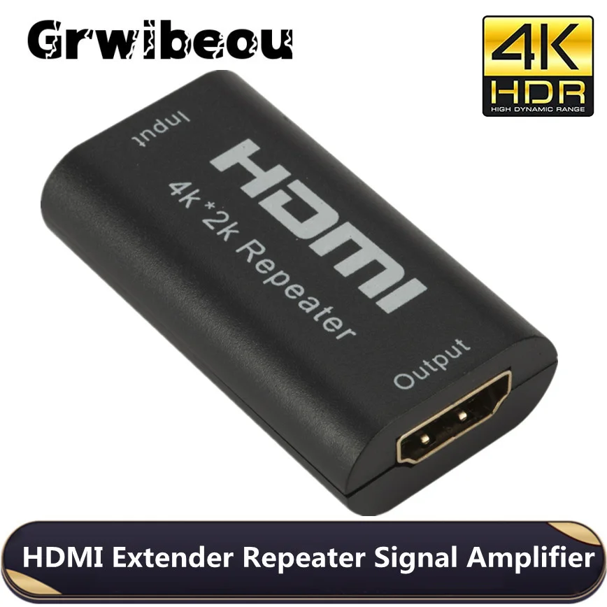 Мини-удлинитель сигнала Grwibeou 4K * 2K HDMI, 3D адаптер HDMI, усилитель сигнала, усилитель сигнала 4,95 Гбит/с, удлинитель HDTV HDMI - изображение
