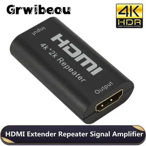 Мини-удлинитель сигнала Grwibeou 4K * 2K HDMI, 3D адаптер HDMI, усилитель сигнала, усилитель сигнала 4,95 Гбит/с, удлинитель HDTV HDMI