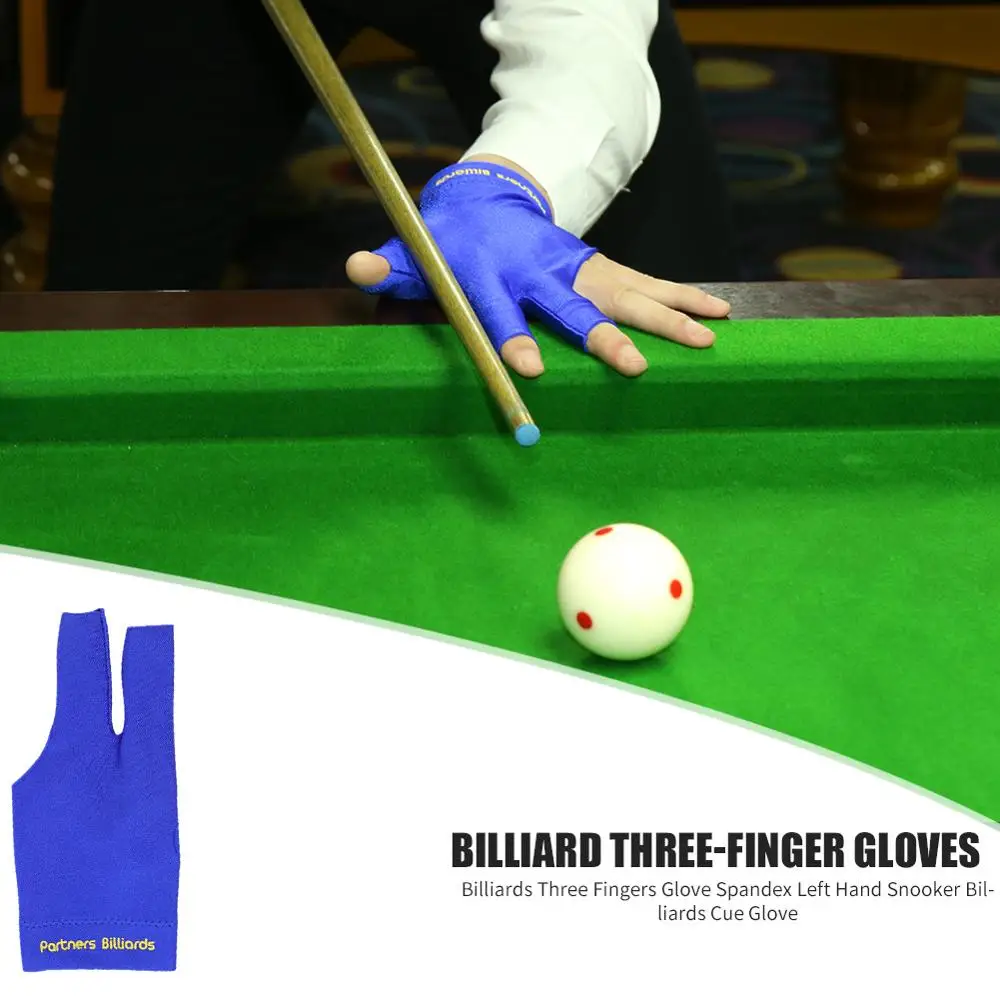 Три пальца кий для снукера бильярда перчатки лайкра ткани с вышивкой левой руки