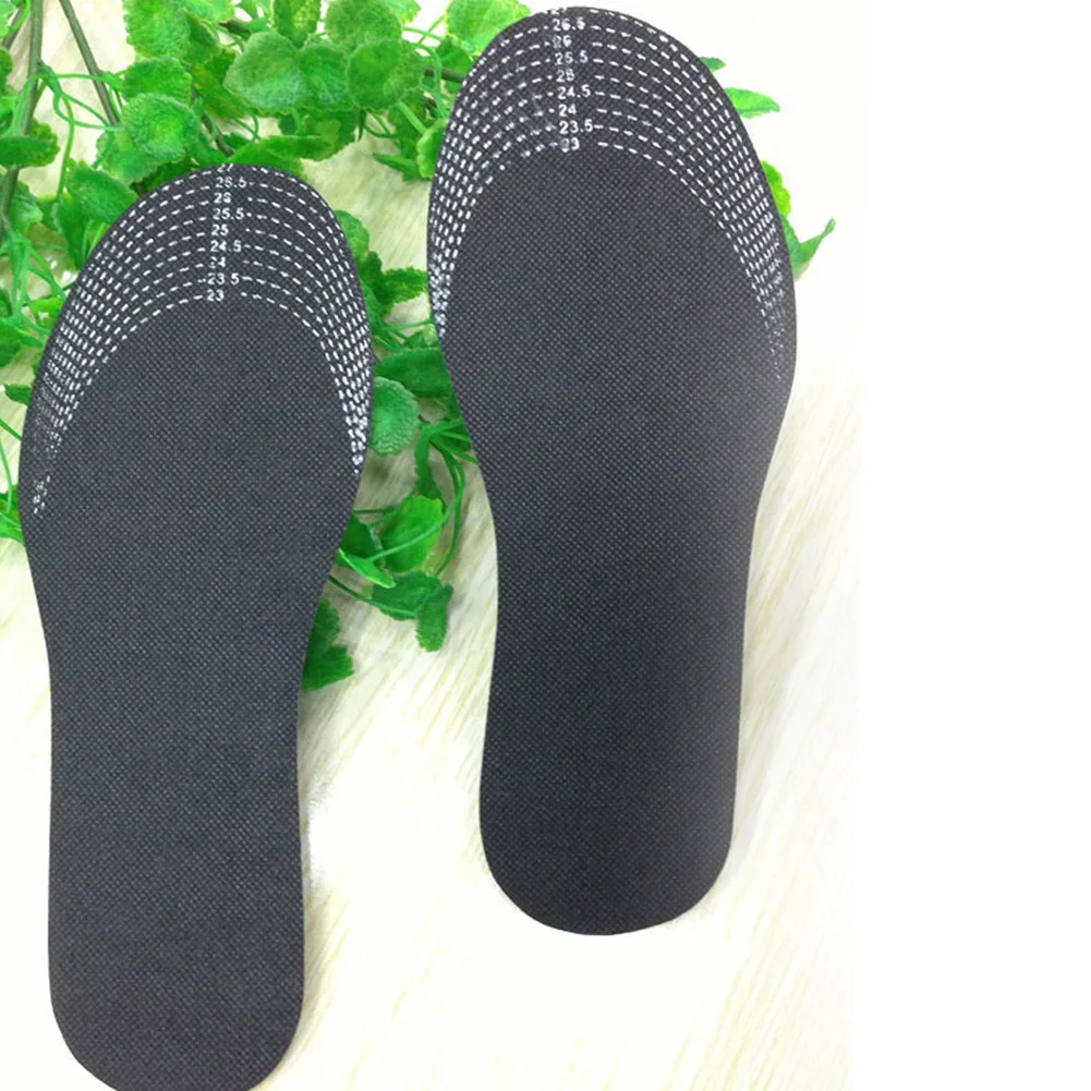 

1 Pair Insoles Unisex Healthy Bamboo Charcoal Deodorant Cushion Foot Inserts Comfortable Shoe Pads Insoles Black Adjustable