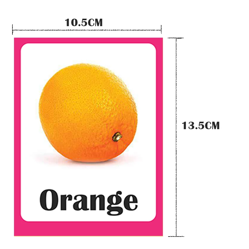 10 5 см * 13 Детские фрукты для обучения английские детские бумажные игры карты слов