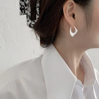925 sterling silver hoop earrings for women irregular geometric earrings elegant gold earring korean fashion jewelry gift