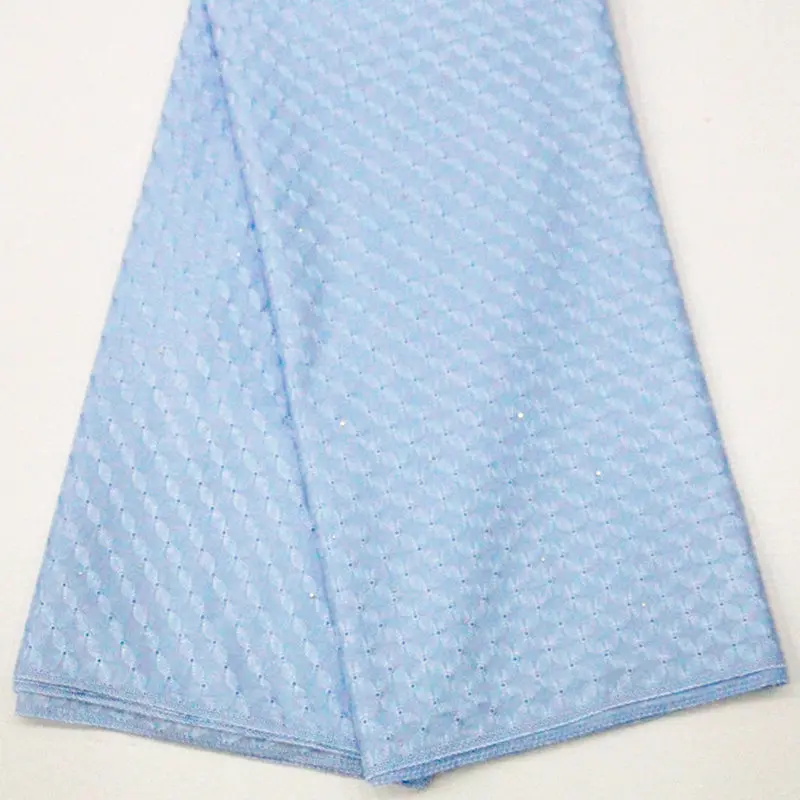 Высококачественное швейцарское кружево из вуали небесно голубое нигерийское