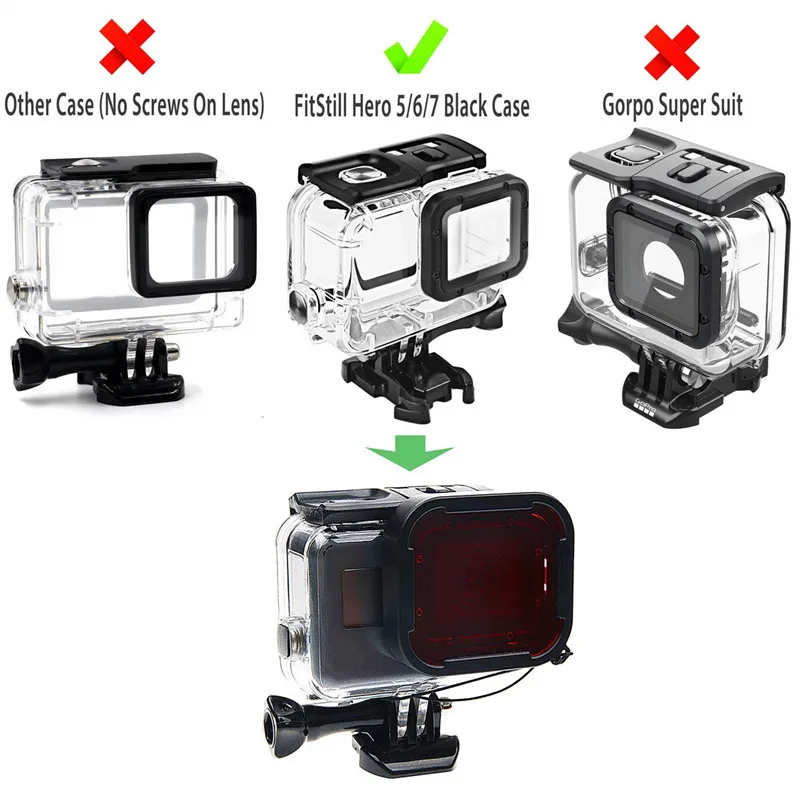 Gopro водонепроницаемый Дайвинг фильтр красный розовый фиолетовый оригинальный