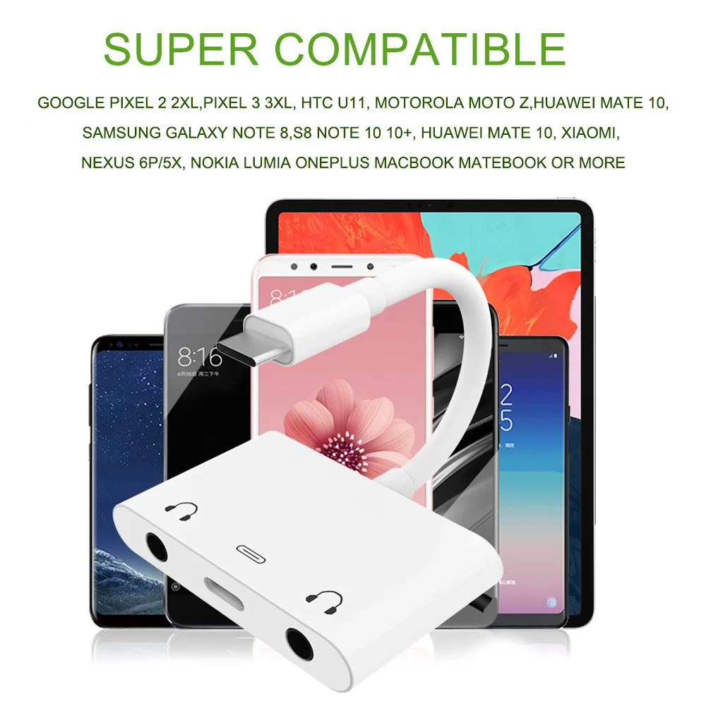 usb c к двойному 35 мм aux разъему для