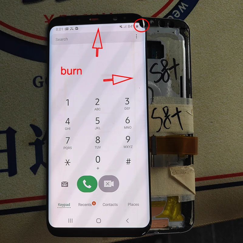 Original Display For Samsung Galaxy S8 Plus LCD Super AMOLED G950F G955F Defect With Line Burn Dots | Мобильные телефоны и