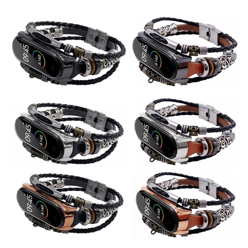 Ремешок для часов Xiaomi Mi Band 4 спортивный кожаный ремешок Сменные аксессуары