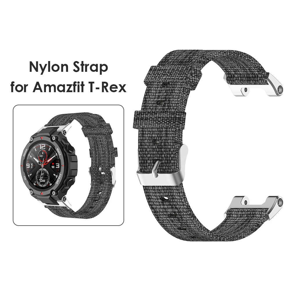 

Nylon Canvas Wrist Strap For Huami Amazfit T-Rex A1918 Smart Watch Replaceable Sport Bands WIth 2Pcs Screwdrivers Accessories