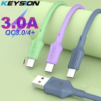 keysion 3a liquid silicone type c cable for redmi note 10 9s 8 usb c fast charging data sync charger wire for xiaomi poco x3 pro