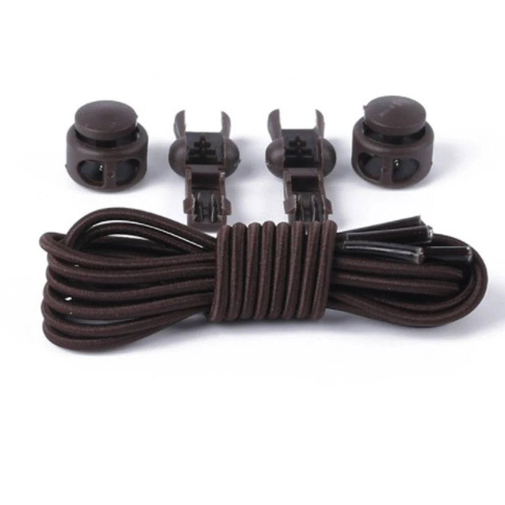 1Pair Locking Shoe Laces No Tie Shoe Laces Kids Adult Quick Lazy Laces Rubber Sport Shoestrings Elastic Sneaker Shoelaces Unisex