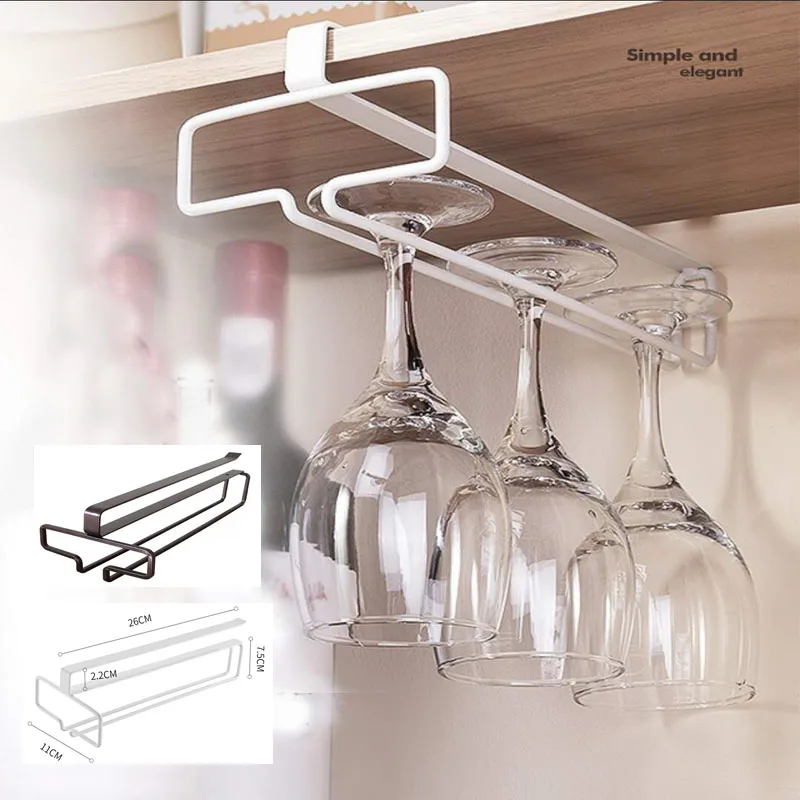 

Hanging Wine Glass Hanger Rack Glasses Storage Stemware Home Bar Pub Holder Stainless Steel Bottle Rack Holders