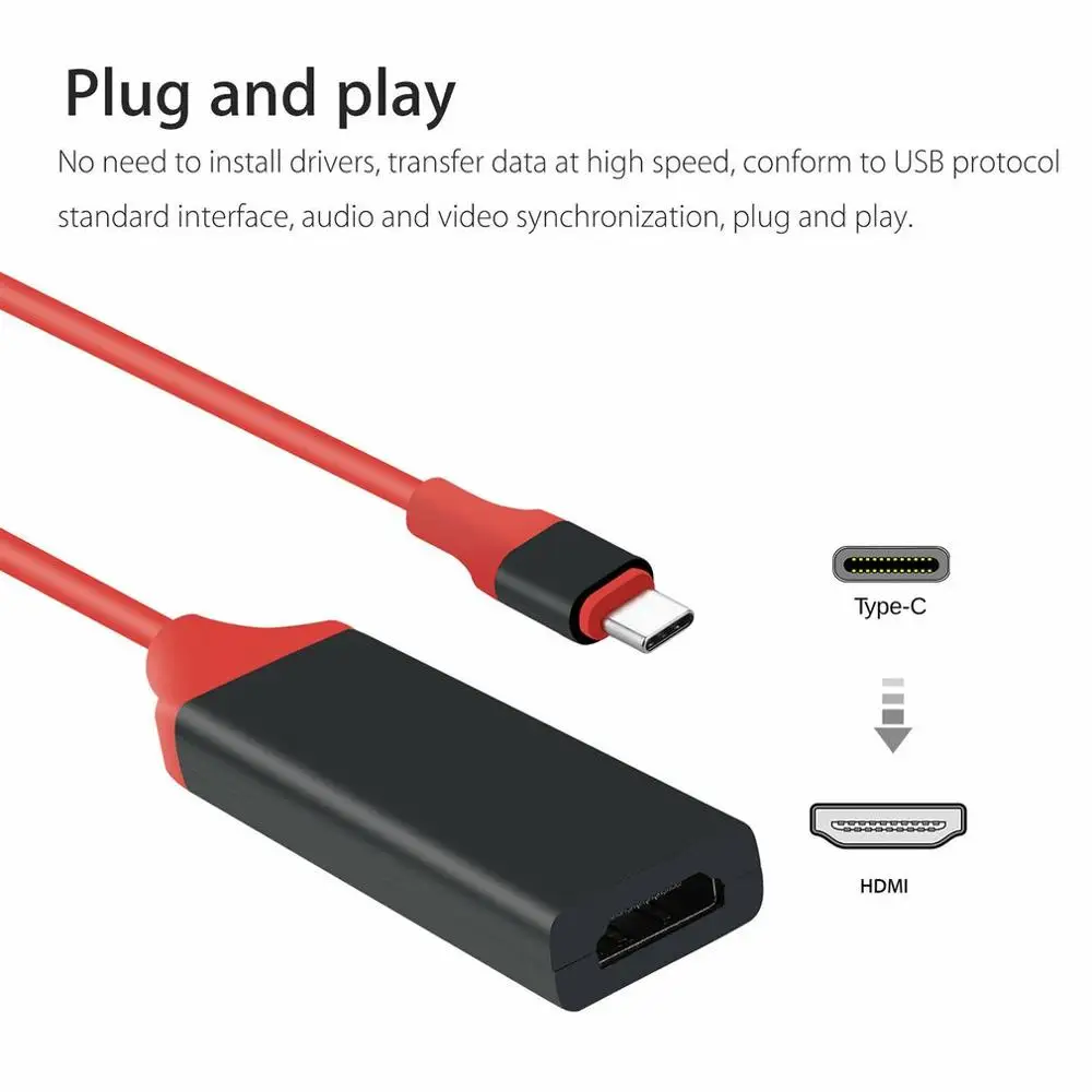 Кабель адаптер USB Type C на HDMI 4K бытовой для MacBook Samsung Galaxy Huawei|Кабели HDMI| |