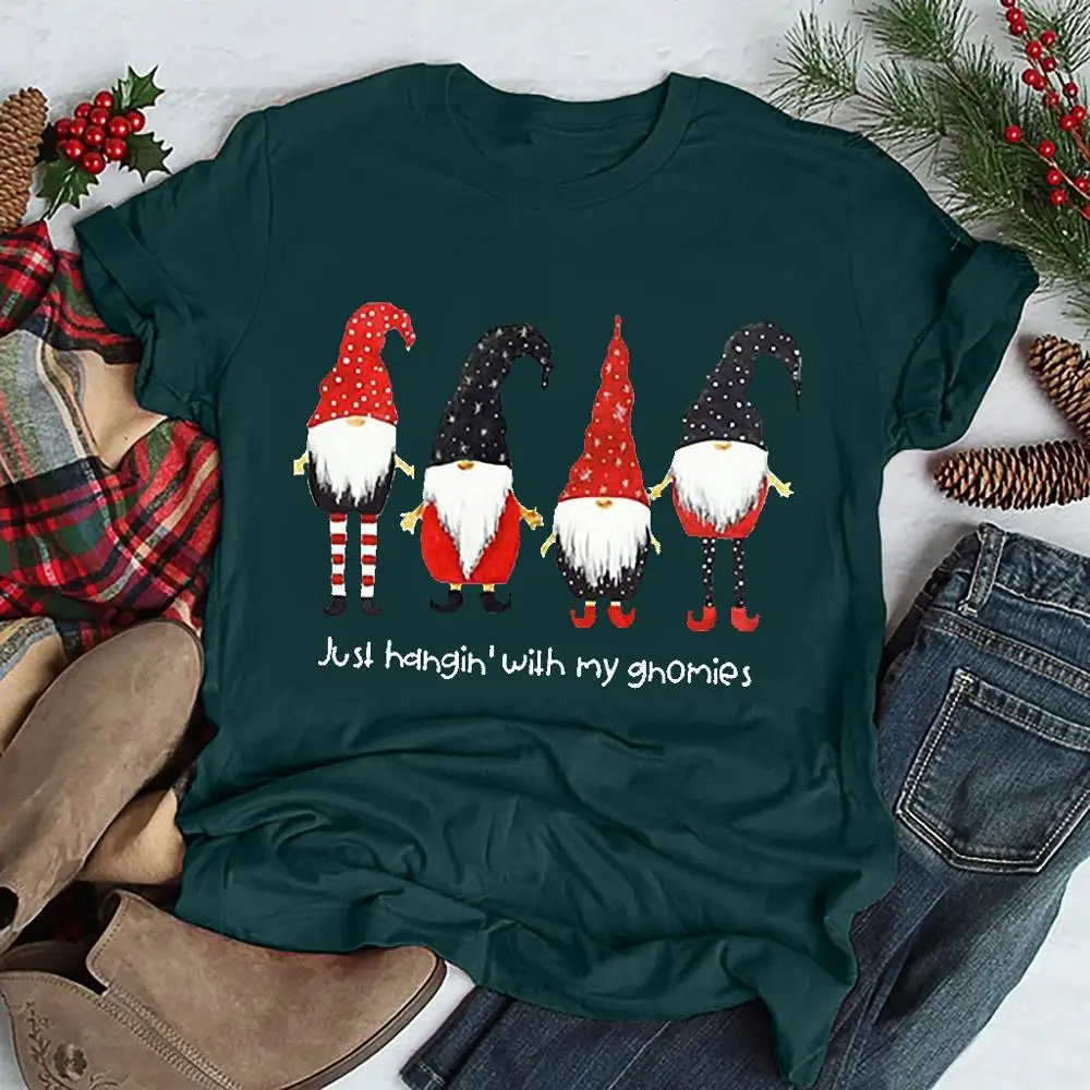 Женская рождественская футболка Just Hahgin' с надписью My Gnomies милая изображением