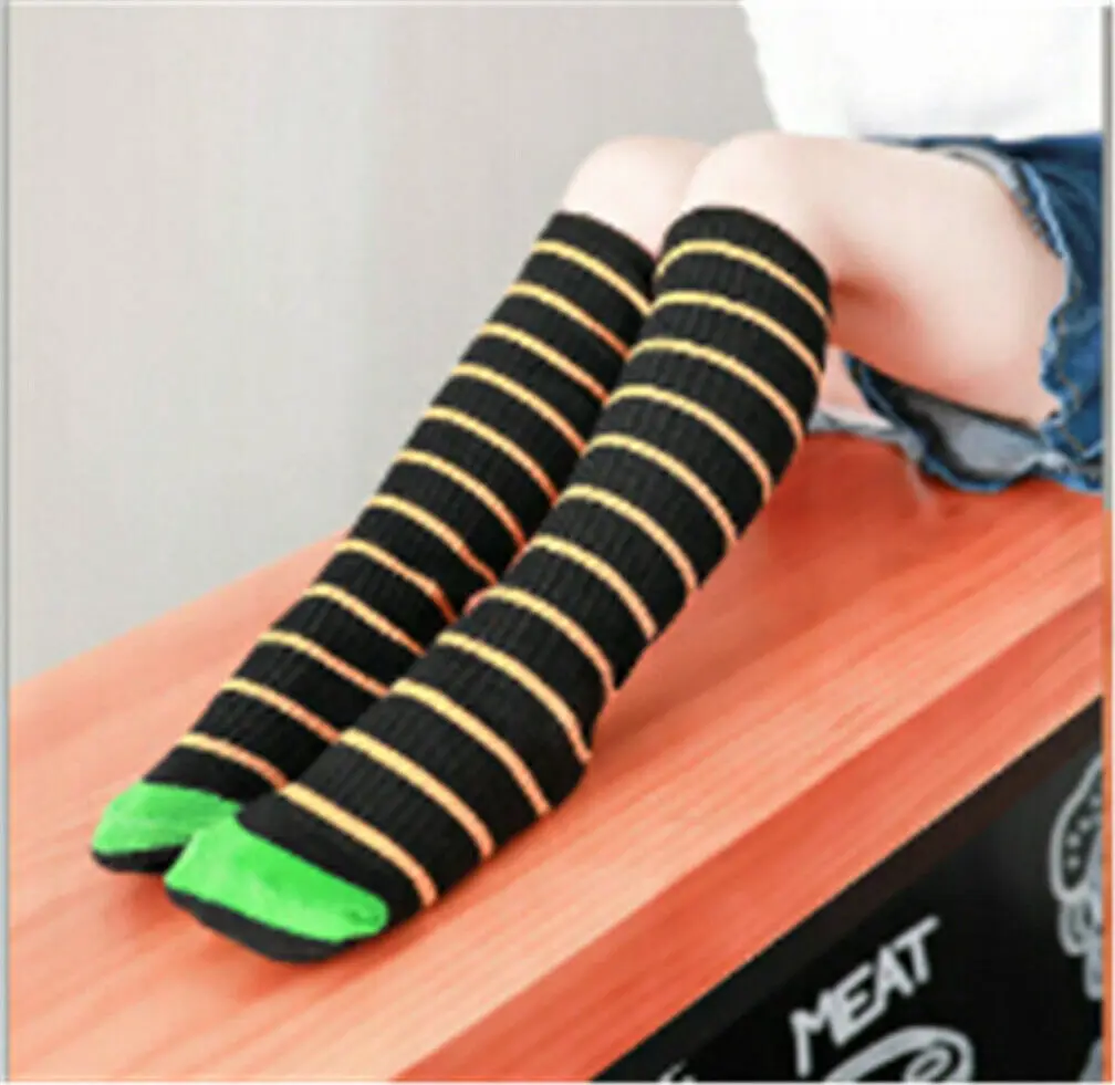 Брендовые новые детские гетры Осенние до колена в полоску для мальчиков и