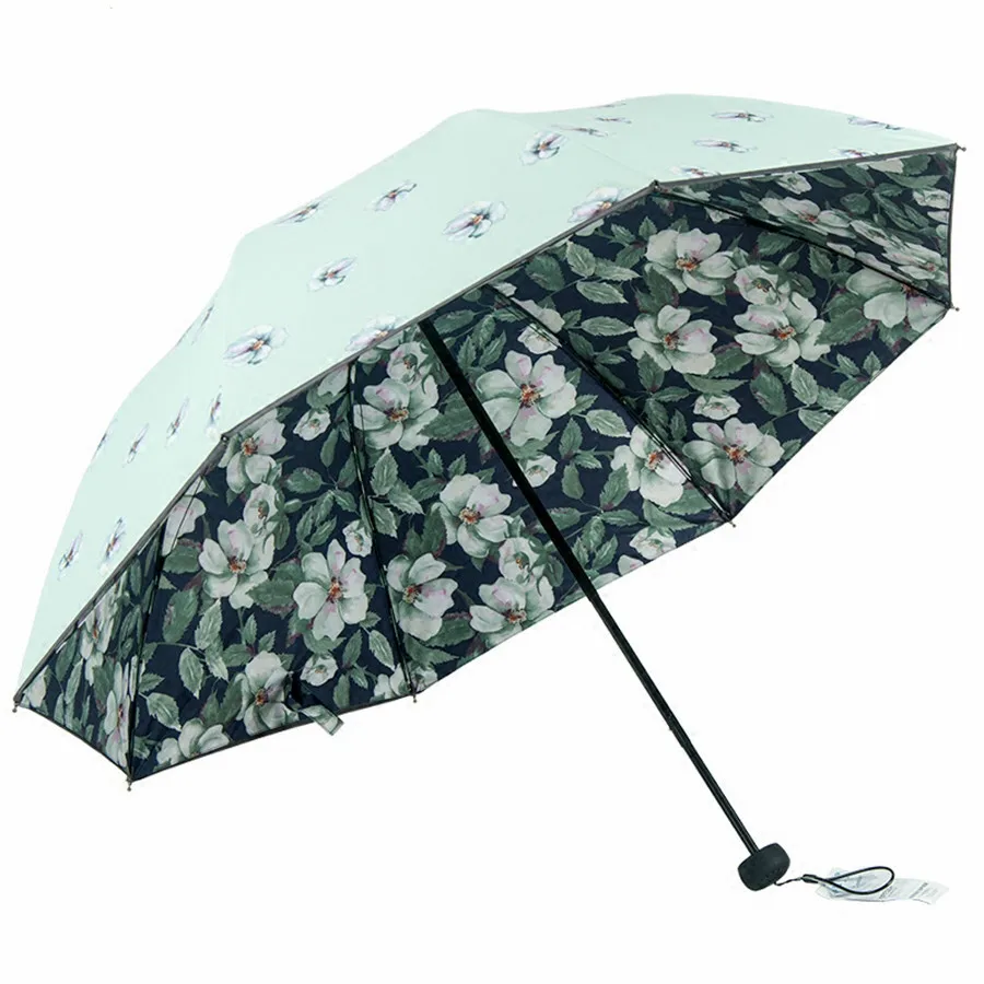Большой зонт с цветами ветрозащитный складной от УФ-лучей зонтик солнца для сада