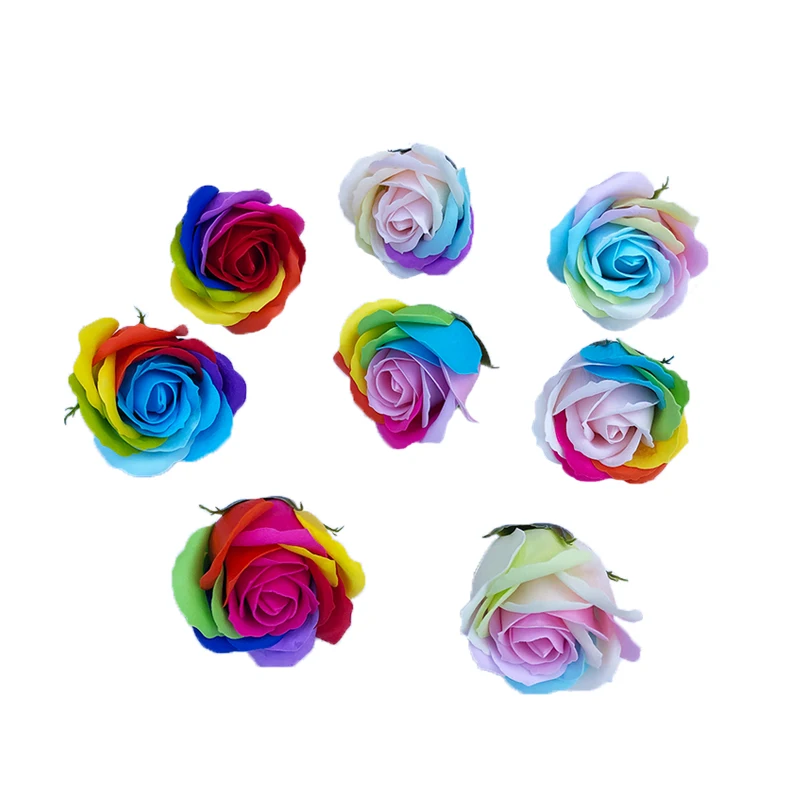 

25pcs High Quality Colorful Soap Flower Rose Head Valentine Christmas Gift Bouquet Box Decoration