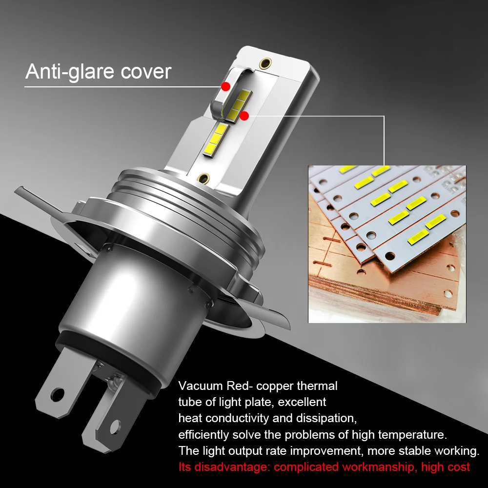 

Mini H4 9003 LED Motorcycle Headlight Bulbs For Moto Guzzi V7 750 Hi-Low Beam AC/DC 12V 48V HS1 Headlamp 30W 3000LM Non-Polarity