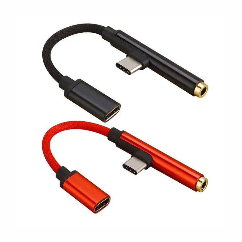 Адаптер для зарядки наушников с разъемом типа C на 3 5 мм 2 в 1 USB адаптер Xiaomi Huawei Samsung