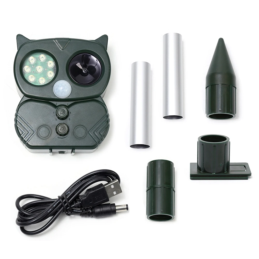 

Creative Owl Shaped Solar Ultrasonic Animal Repeller LED Lights Repellent Cats Dogs Birds for Yard Garden Farm Outdoor