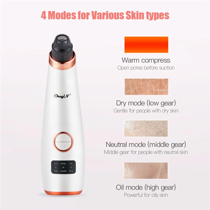 

LED Screen Professional Blackhead Remover Vacuum Suction Pore Deep Clean Massager Hot Compress Acne Extractor Dead Skin Remover