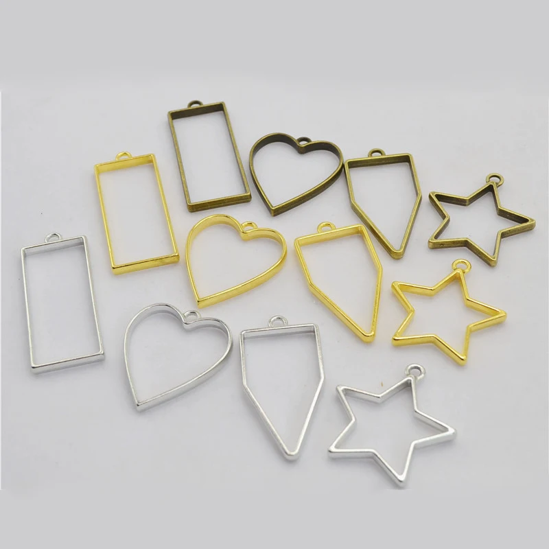 

10 шт./лот УФ Смола эпоксидный сплав рамка Нижняя Очаровательная фоторамка бронзовый тон древнее Ожерелье Браслеты Подвеска DIY ювелирные изд...