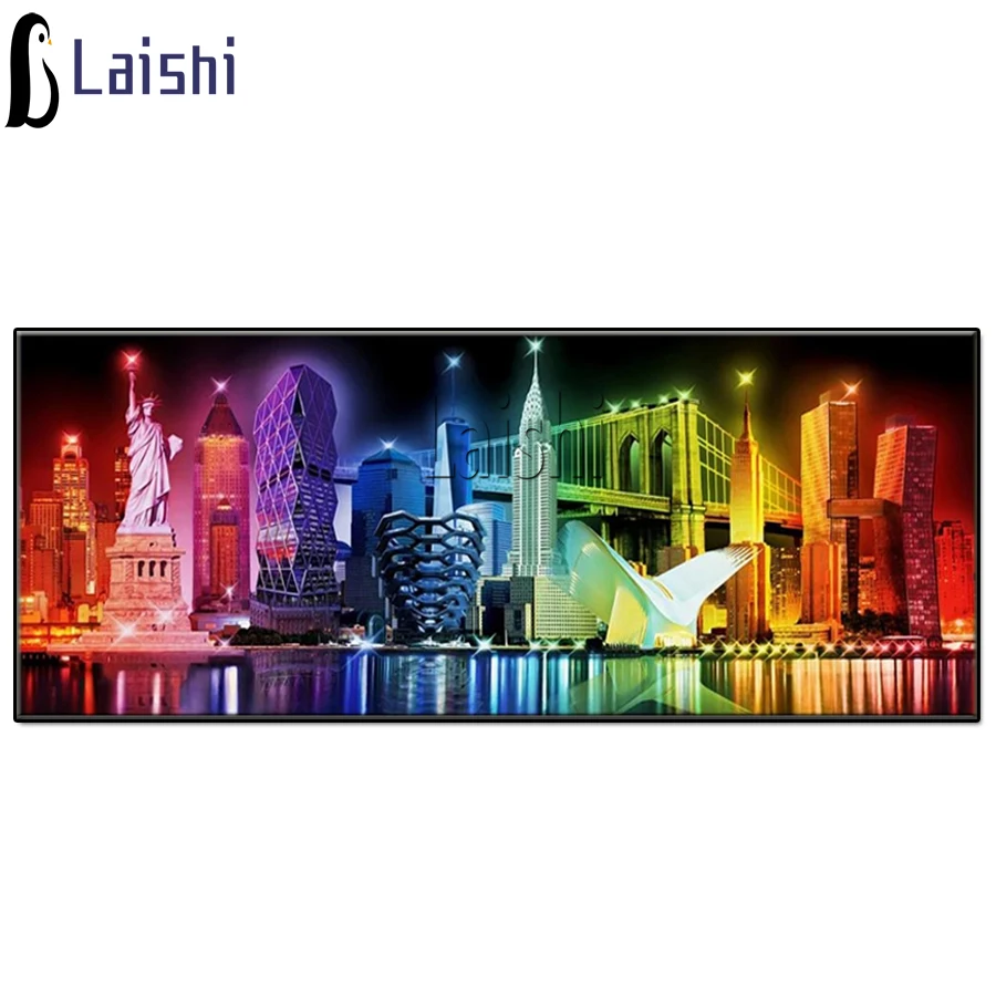 

DIY Full Diamond Painting Colors of New York Night Diamond Embroidery statue of Liberty Mosaic Craft Home Decor Christmas Gift