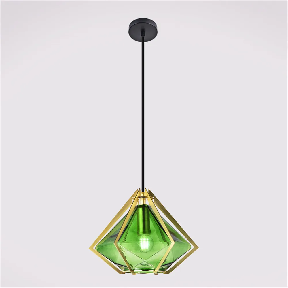 Подвесной светильник из цветного стекла в скандинавском стиле светодиодный