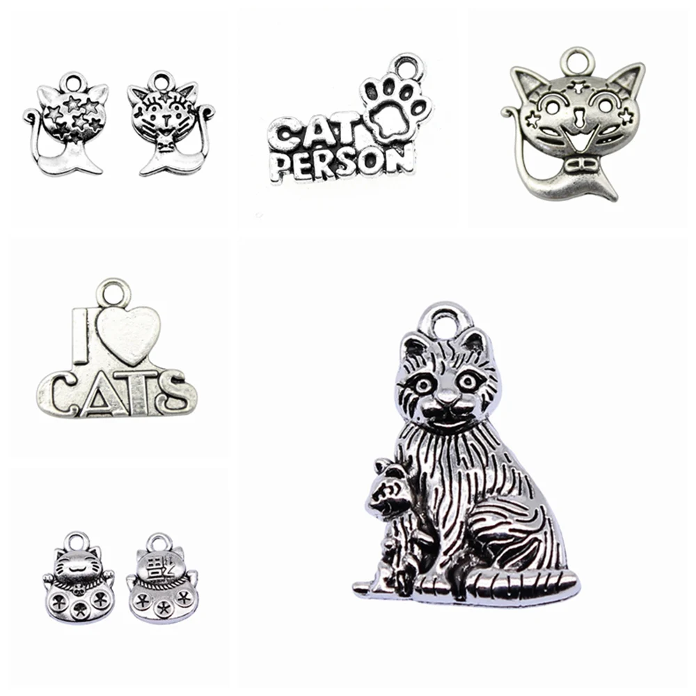 

wecharms bulk charms for jewelry making kit pendant diy jewelry accessories Cat Charms