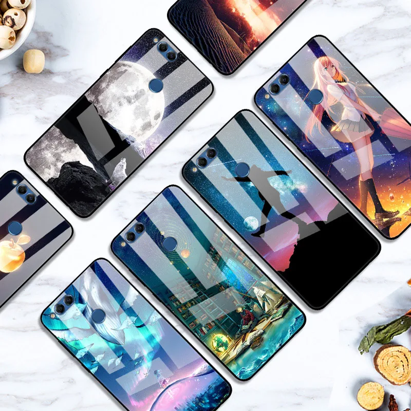 Чехол из закаленного стекла для Huawei Honor 7X 6C 7C Pro мягкий бампер чехол 9X Premium 8X 9 Lite