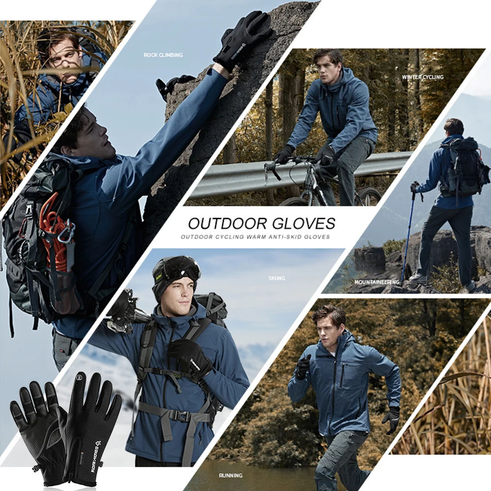 Новые зимние теплые перчатки для мужчин и женщин спортивные с теплой подкладкой