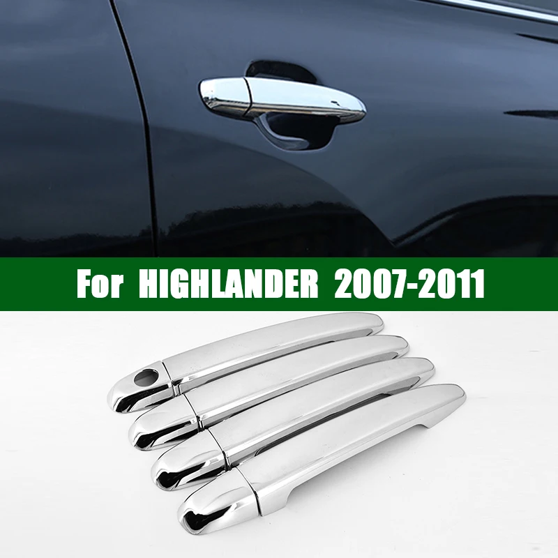 Хромированные серебристые боковые смарт-крышки для дверных ручек Toyota HIGHLANDER 2007-2011