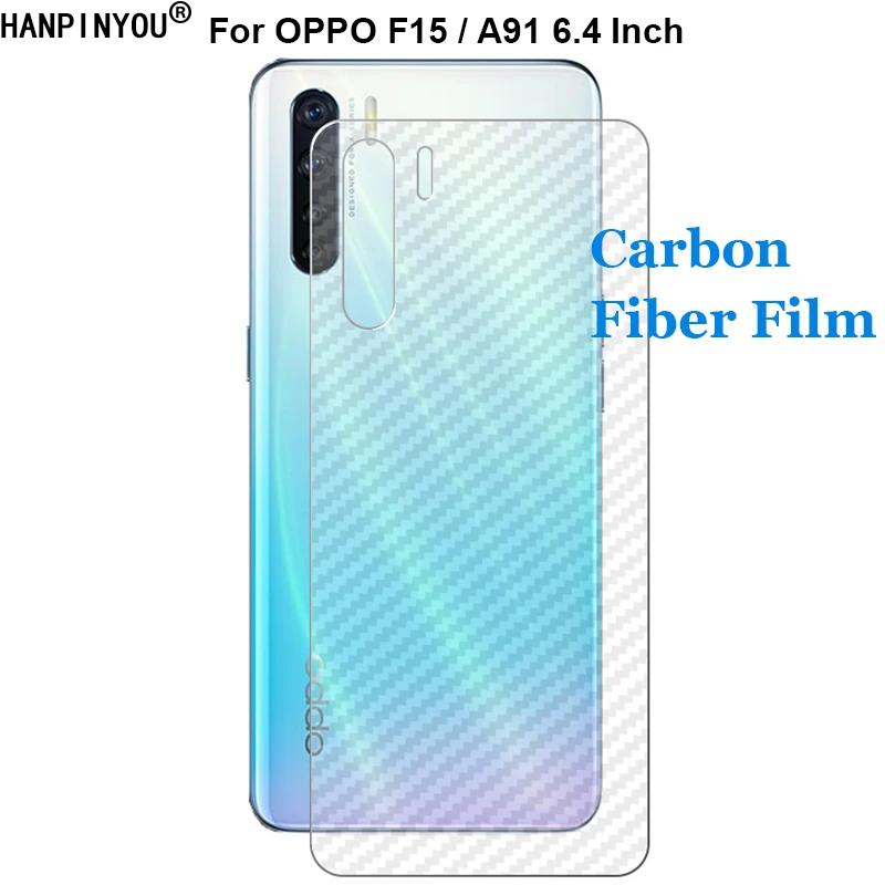 

For OPPO F15 / A91 6.4" Durable 3D Anti-fingerprint Soft Carbon Fiber Back Film Rear Screen Protector Sticker Guard (Not Glass)