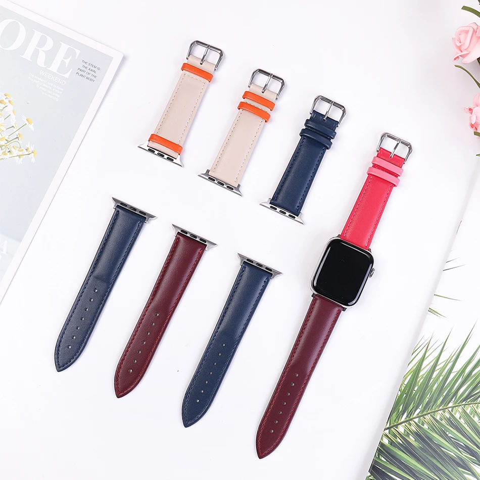 Leather loop for Apple Watch 6/SE/5/4/3/2/1 38mm 40mm Sports Watchband Bracelet Strap for iWatch SE/6 Apple Watch band 42mm 44mm