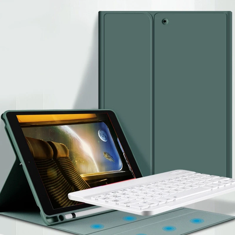 Для iPad Pro 11 2020 Беспроводная клавиатура Bluetooth со слотом для ручки и кожаный чехол