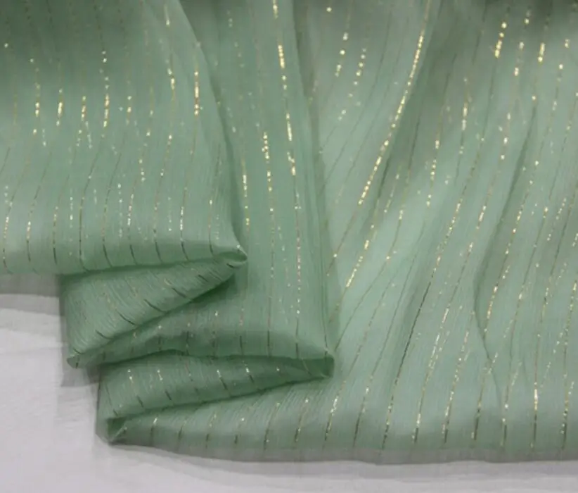 Шелковый жоржет шифон мерцание металлик жаккардовые блестящего шелка ткань для