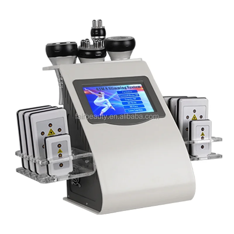Kopen 2021 Nieuwe 6 In 1 Vacuüm Lipo Ultrasone Cavitatie Radiofrequentie Multipolaire Rf Lichaam Afslanken Machine Huid Lifting Draai Anti-