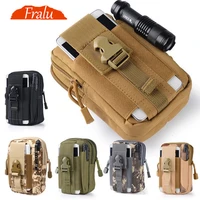 fralu men tactical molle pouch belt waist pack bag small pocket military waist pack running pouch travel camping bags soft back