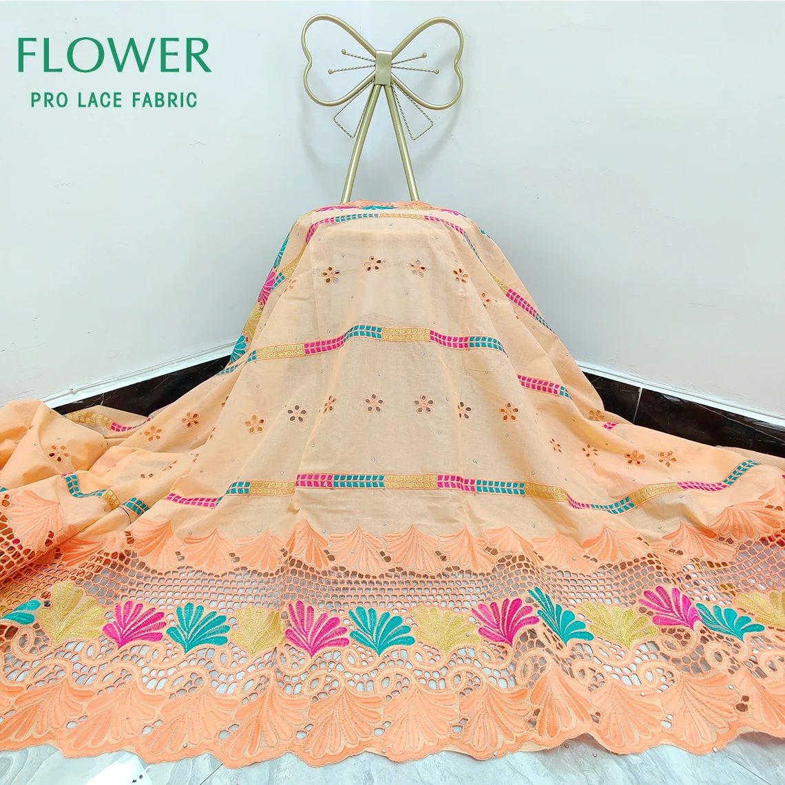 Оптовая цена! Новейший стиль! 5 ярдов гипюровое сухое кружево для африканских