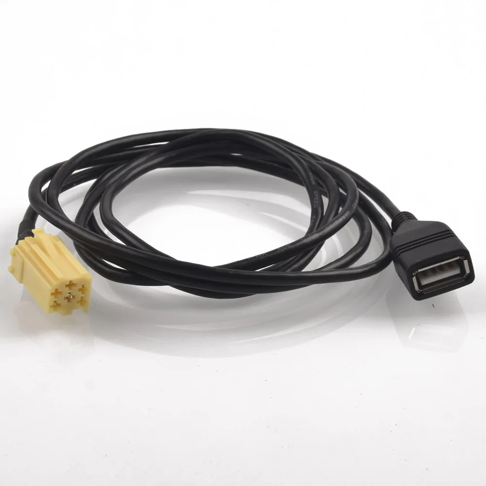 Автомобильный MINI ISO 6 контактный разъем Черный USB Кабель адаптер AUX функция для Fiat